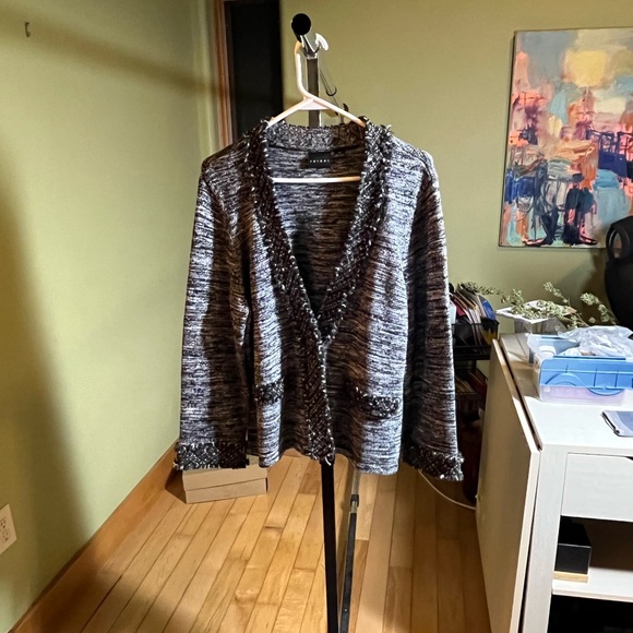 Tribal  black,white and silver sweater jacket - Picture 8 of 8